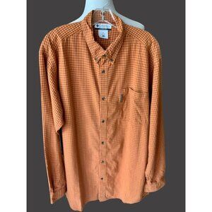 COLUMBIA MENS CASUAL LS BUTTON DOWN COLLARED SHIRT MULIT COLOR PLAID EUC XL TALL